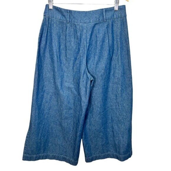 Vintage High Rise Wide Leg Denim Capris size 8 - Picture 2 of 6